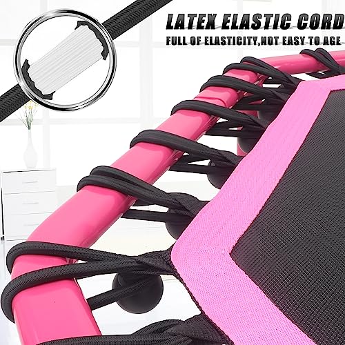 Newan 48" Fitness Trampoline with Adjustable Handle Bar, Silent Trampoline Bungee Rebounder Jumping Cardio Trainer Workout for Adults - Max Limit 330 lbs - Image 2