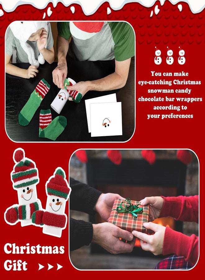 Halfchet 18 Sets Winter Snowman Candy Wrapper Gift Kit with Soft Fuzzy Socks Winter DIY Candy Chocolate Bar Wrappers Craft Snowman Gift Boxes Kit for Holiday Favor Supplies - Image 5