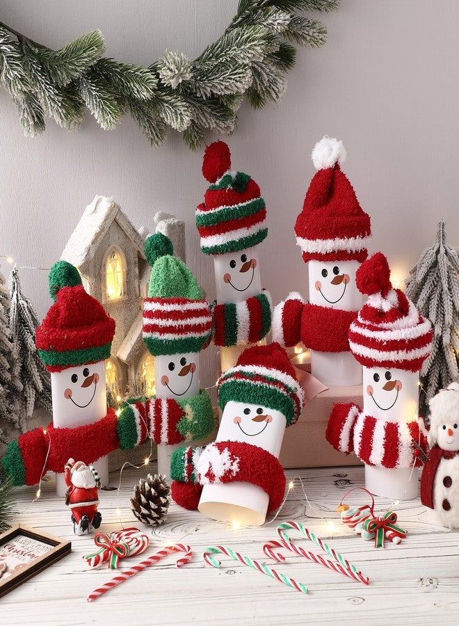 Halfchet 18 Sets Winter Snowman Candy Wrapper Gift Kit with Soft Fuzzy Socks Winter DIY Candy Chocolate Bar Wrappers Craft Snowman Gift Boxes Kit for Holiday Favor Supplies - Image 3