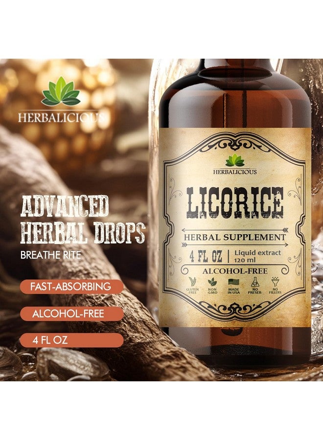 HERBALICIOUS مستخلص جذور العرقسوس HERBALICIOUS - مكمل سائل من جذور العرقسوس العضوي - غليسيرهيزا غلابرا النقية لدعم الجهاز الهضمي، التنفسي، الكظري والمناعي - 4 أونصات سائلة - نباتي، خالي من الكائنات المعدلة وراثيًا، خالي من الغلوتين - Image 4