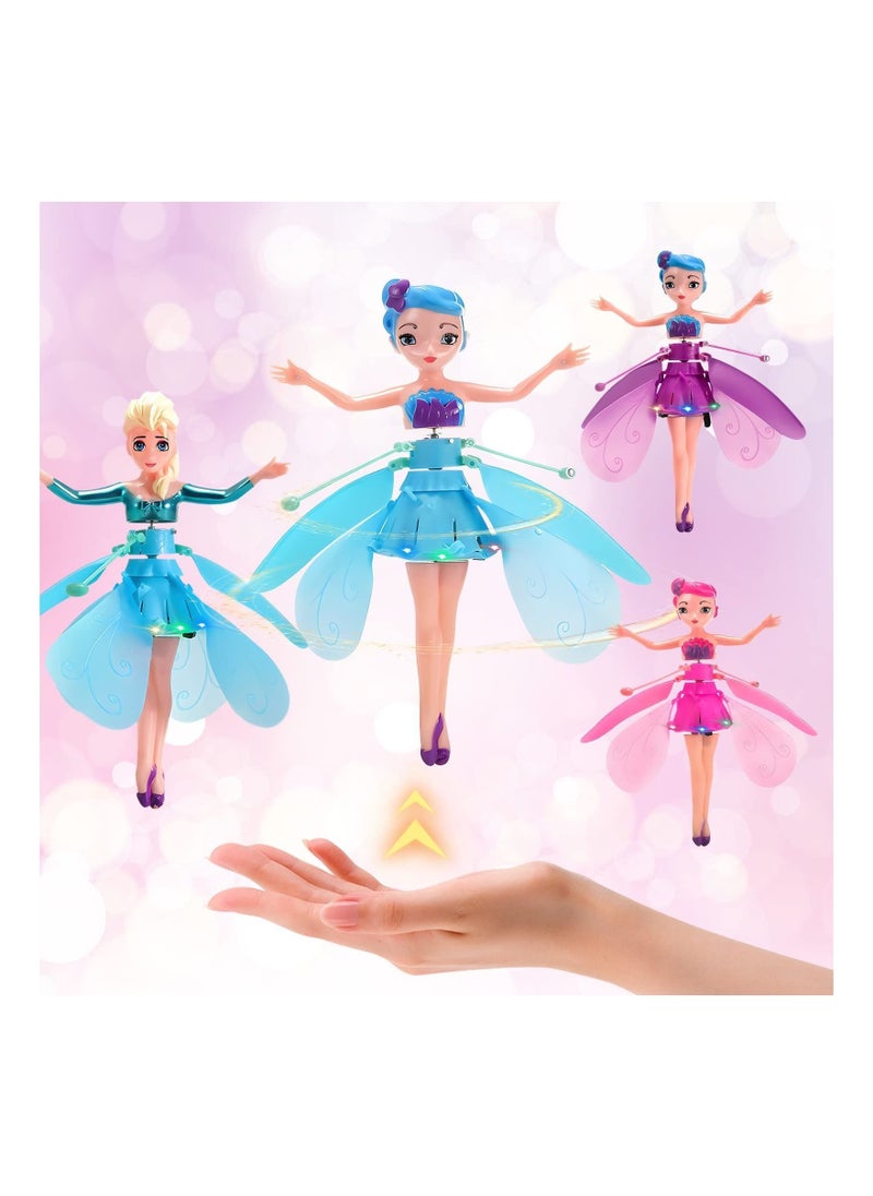Generic - Magic Flying Fairy Princess Doll with Remote Control, Flying Fairy Doll Toys for Girls, Sky Dancers Flying Pixie Dolls Induction Control Toy, Mini Drone Toys for Kids (4 Pack) - Image 1