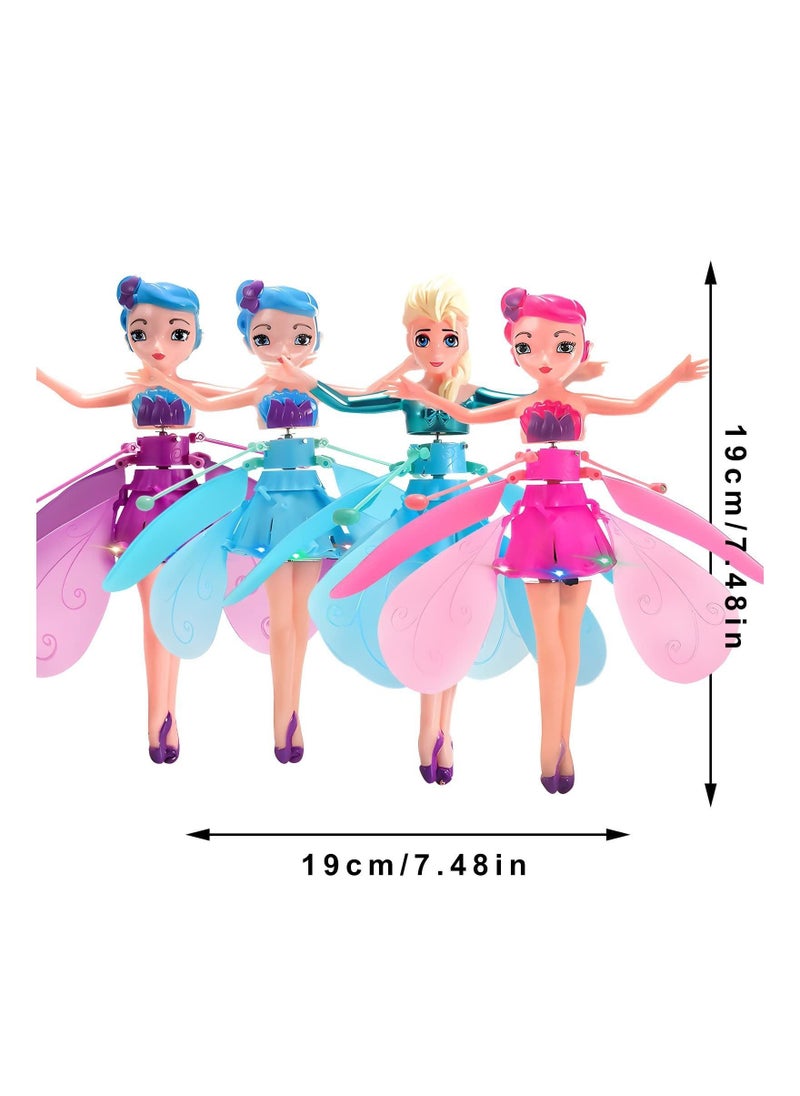 Generic - Magic Flying Fairy Princess Doll with Remote Control, Flying Fairy Doll Toys for Girls, Sky Dancers Flying Pixie Dolls Induction Control Toy, Mini Drone Toys for Kids (4 Pack) - Image 1