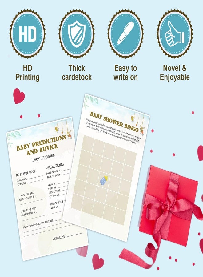 OLOUTAB Baby Shower Games Set-8 Games,Fun and Easy to Play,Includes Baby Shower Bingo,Price is Right,Guess Who Mommy or Daddy,Word Scramble,Prediction and Advice,How Big is Mommys Belly,Pacifier Hunt - Image 5