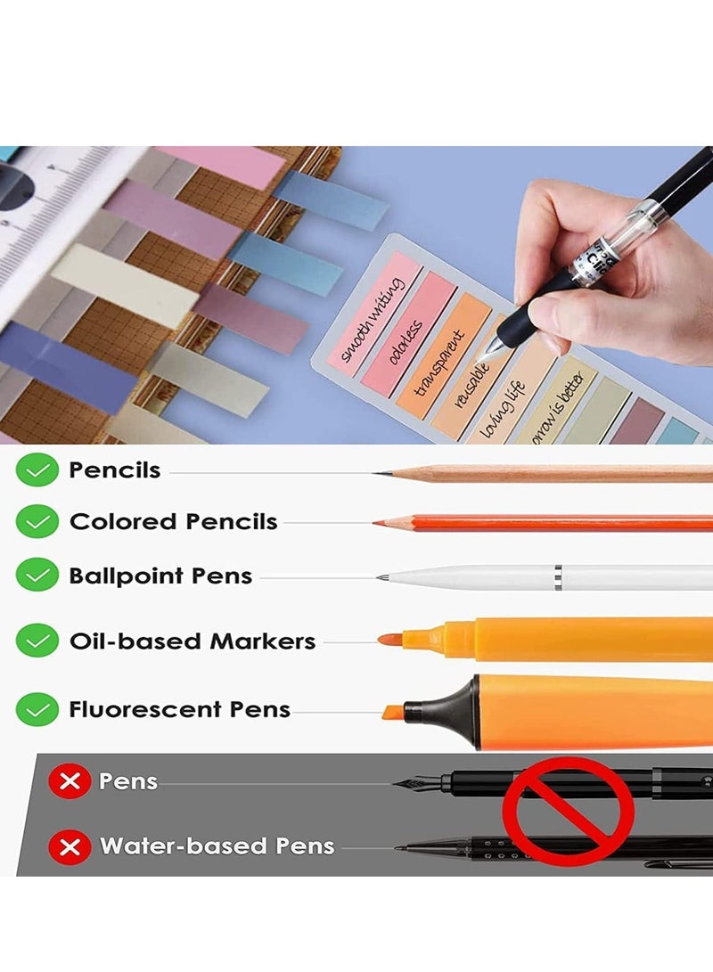 1200Pcs Sticky Tabs, Transparent Sticky Notes Flags Pastel Book Tabs Writable Annotation Tabs Morandi Page Markers Clear Index Tabs Translucent Index Stickers for Books Office Supplies