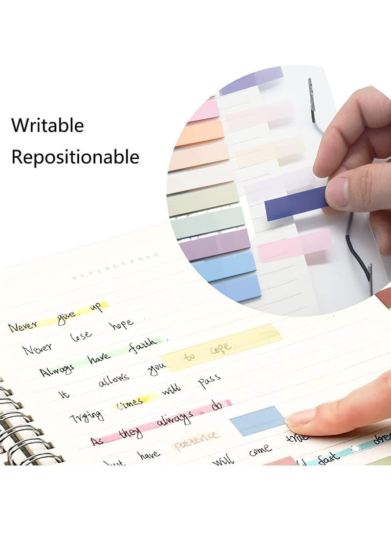 1200Pcs Sticky Tabs, Transparent Sticky Notes Flags Pastel Book Tabs Writable Annotation Tabs Morandi Page Markers Clear Index Tabs Translucent Index Stickers for Books Office Supplies