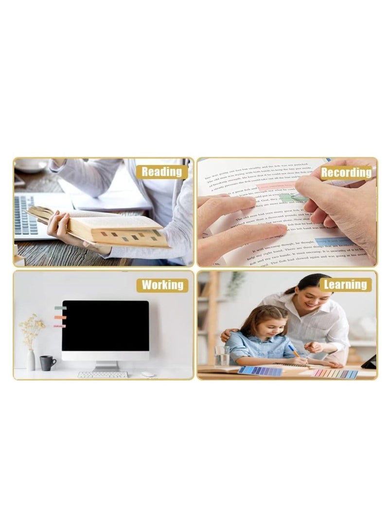 1200Pcs Sticky Tabs, Transparent Sticky Notes Flags Pastel Book Tabs Writable Annotation Tabs Morandi Page Markers Clear Index Tabs Translucent Index Stickers for Books Office Supplies
