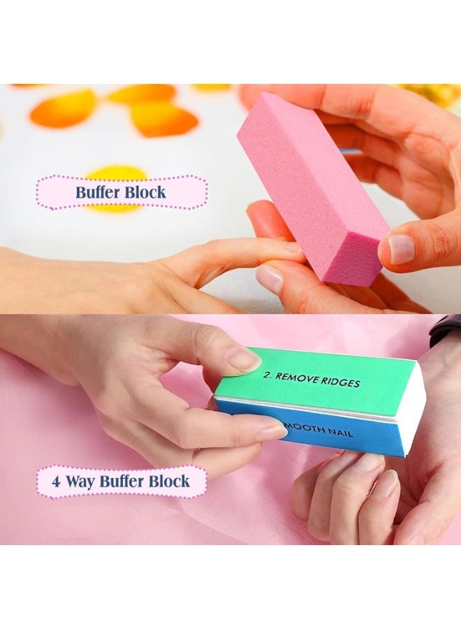 HOOJO® Professional Nail File & Buffer Set – (11 pcs) Washable Nail Filer Kit for Natural Nails – Manicure & Pedicure Block Kit for Shaping, Sanding, Smoothing & Polishing - Image 3