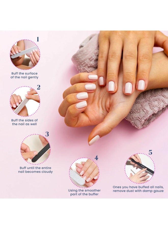 HOOJO® Professional Nail File & Buffer Set – (11 pcs) Washable Nail Filer Kit for Natural Nails – Manicure & Pedicure Block Kit for Shaping, Sanding, Smoothing & Polishing - Image 2