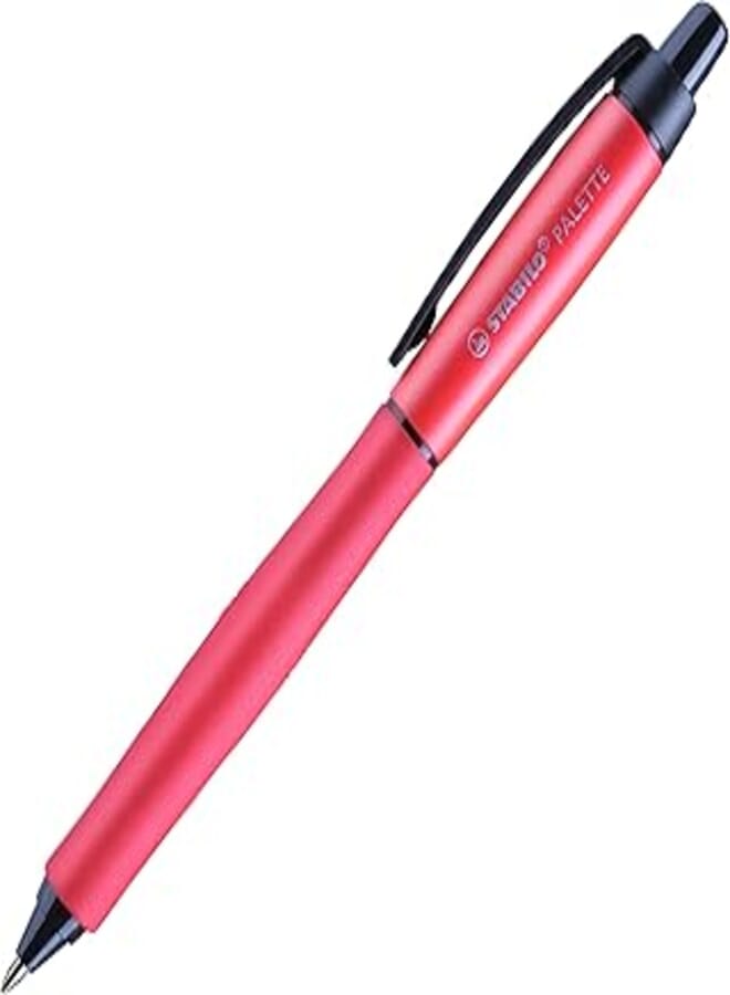 STABILO Retractable Rollerball Pen - STABILO PALETTE - Pack of 1 - Red
