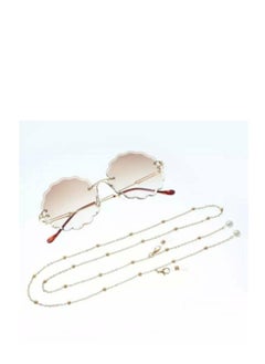RA accessories Women Eyeglasses Chain With Pearls & Golden Chain  - Image 1