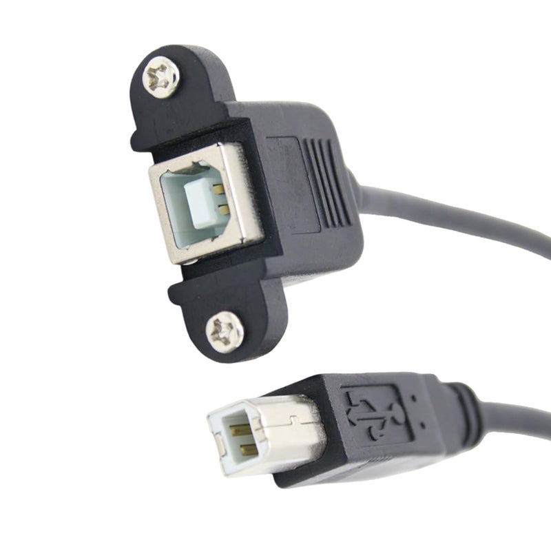 USB2.0 Type B Male to Type B Female Cable Printer Extension for Highly Speed Data Transfer with Panel Mount Design Speed Data Transfer - Image 1