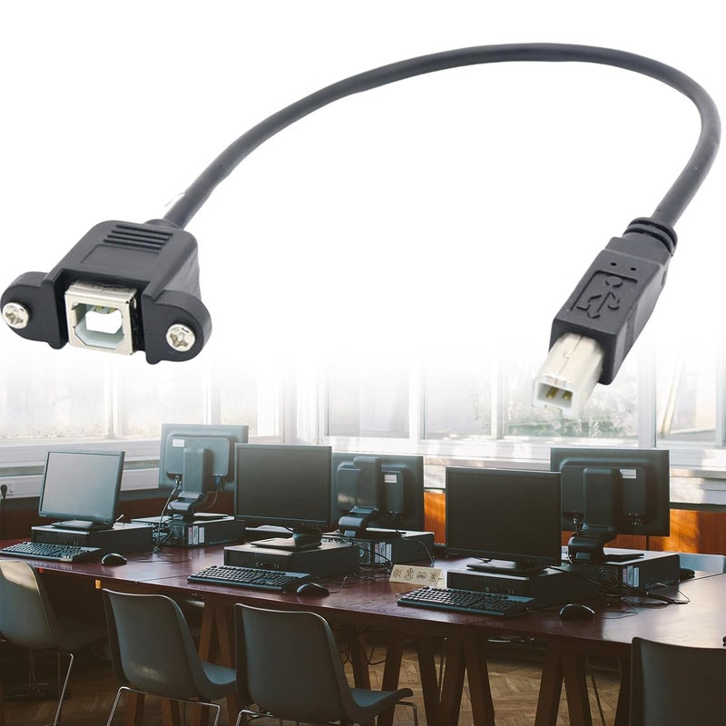 USB2.0 Type B Male to Type B Female Cable Printer Extension for Highly Speed Data Transfer with Panel Mount Design Speed Data Transfer - Image 3
