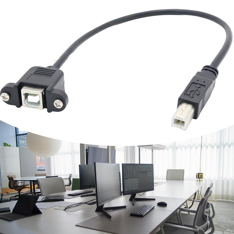 USB2.0 Type B Male to Type B Female Cable Printer Extension for Highly Speed Data Transfer with Panel Mount Design Speed Data Transfer - Image 2