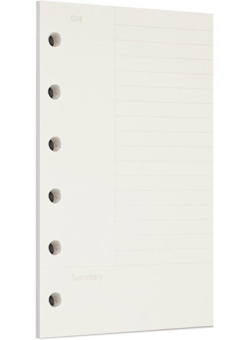 Zelten 1 Pack A7  45 Sheets/90 Pages Connell Loose Leaf Punched Paper Refills Paper for 6 Hole Binder Personal Organizer Diary Notebook Refillable Planner