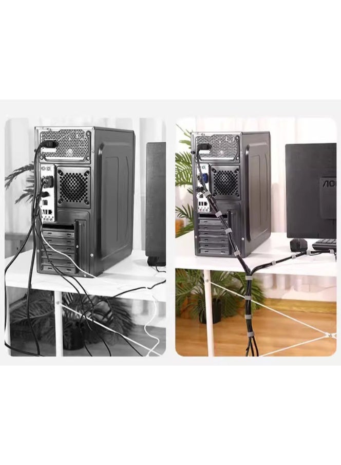 3 PCS,Velcro Cable Ties - Wire and Data Cable Organizer, Computer Cord Straps, Desktop Wire Fixing Straps, Cable Management Tools - Image 4