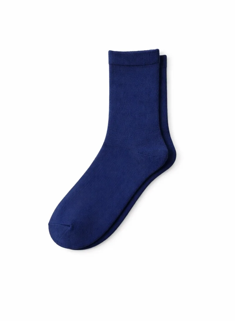 Victor And Jane 3 PAIRS CREW PLAIN SOCKS NAVY