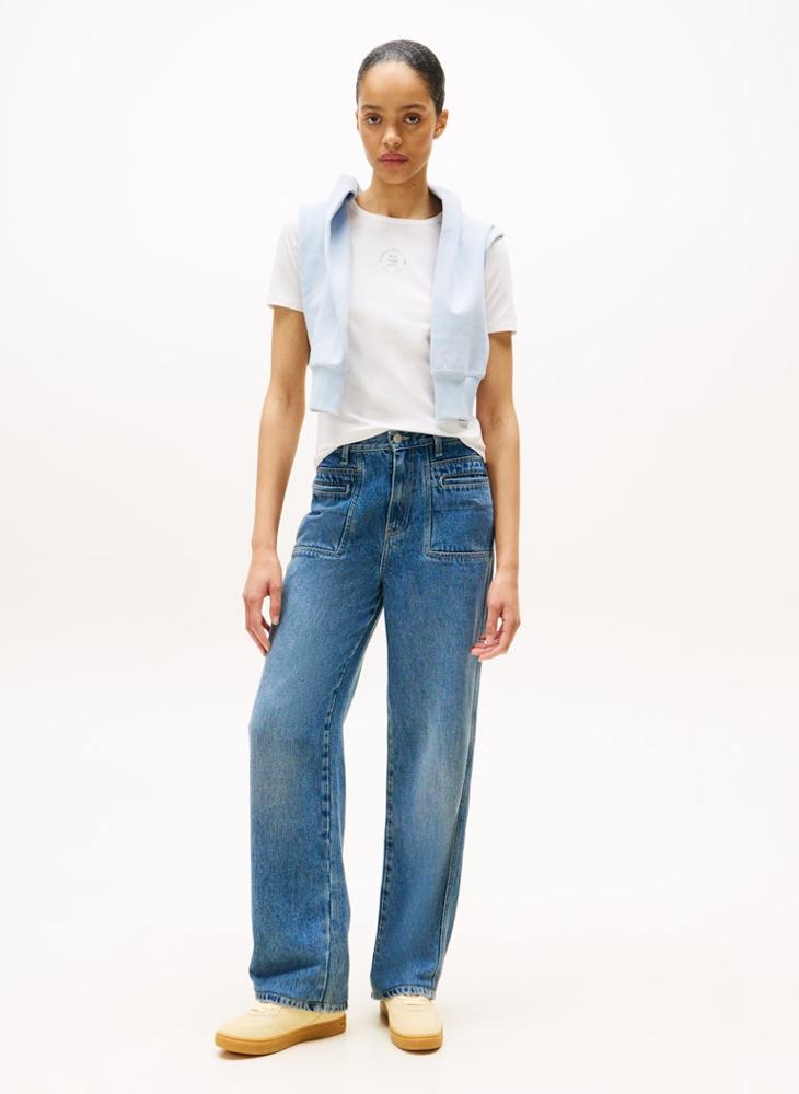 تومي هيلفيغر تيشيرت بياقة دائرية وأكمام قصيرة بتصميم شعار مطبوع - Image 3