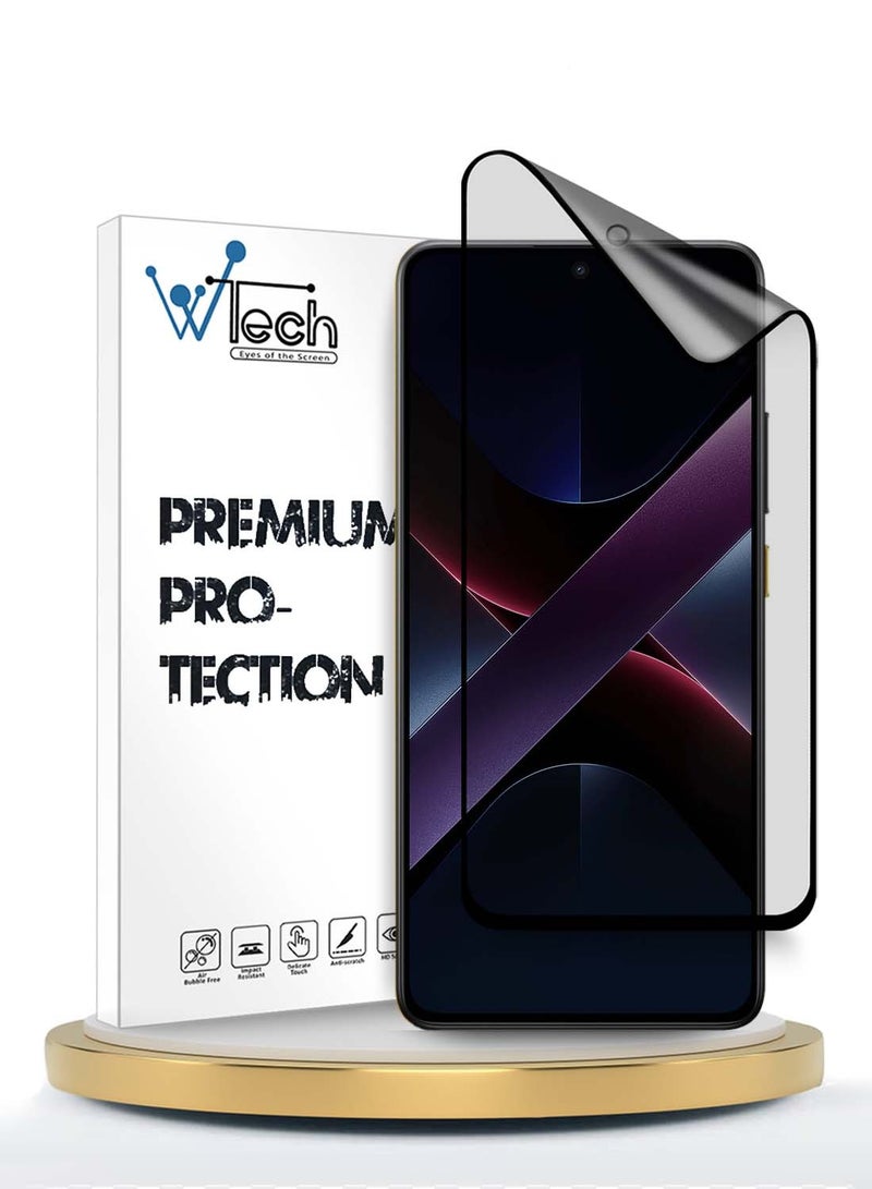 Wtech Xiaomi Poco X7 Pro 5G 2025 Premium Nano Ceramic Full Glue Full Cover Matte Flexible Screen Protector (MSCNMN) - Clear/Black - Image 1