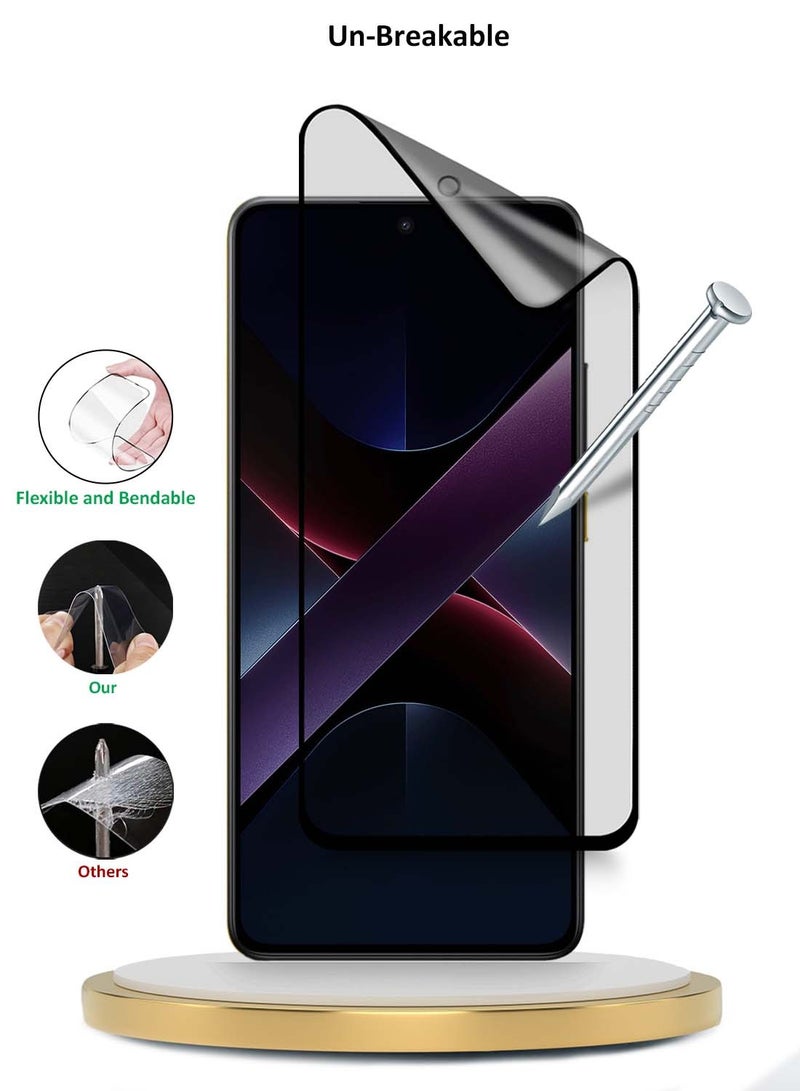 Wtech Xiaomi Poco X7 Pro 5G 2025 Premium Nano Ceramic Full Glue Full Cover Matte Flexible Screen Protector (MSCNMN) - Clear/Black - Image 4