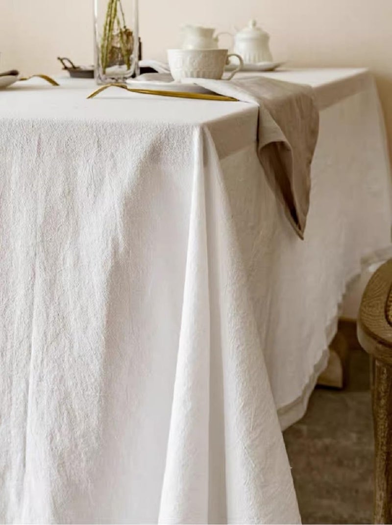 BUYSK Off White Tablecloth, 100% Cotton Fabric Table Cloth for Festival Picnic Wedding Party and DIY Dye Project, Machine Washable (55 x 39 inch) - Image 5