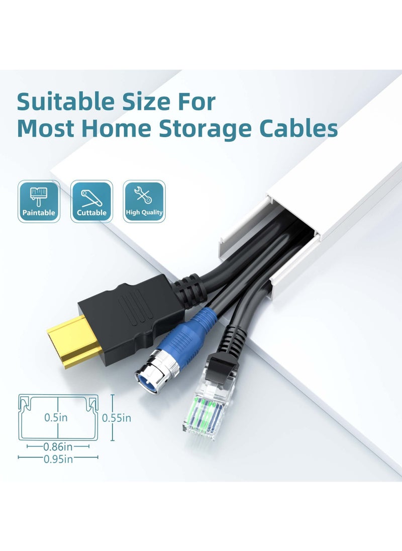 CMGTYYD Cord Cover Raceway Kit, Paintable Cable Cover Channel Cord Concealer System Cable Hider Wires, Hiding Wall Mount TV Powers Cords in Home Office, 10Pcs L15.7in X W0.95in X H0.55in  - Image 4