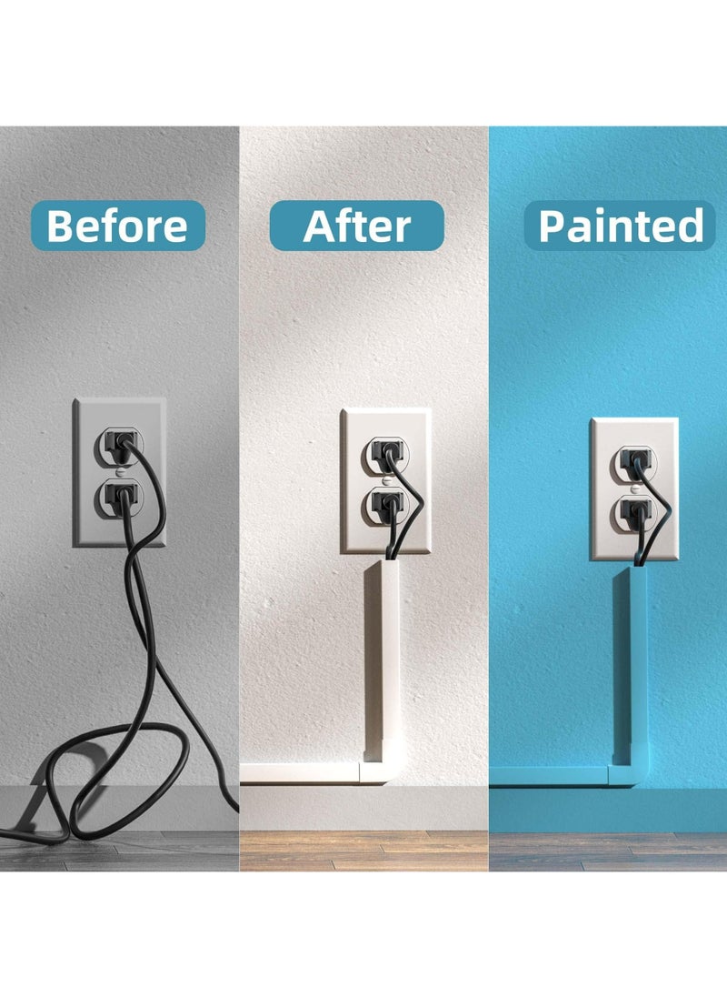 CMGTYYD Cord Cover Raceway Kit, Paintable Cable Cover Channel Cord Concealer System Cable Hider Wires, Hiding Wall Mount TV Powers Cords in Home Office, 10Pcs L15.7in X W0.95in X H0.55in  - Image 5