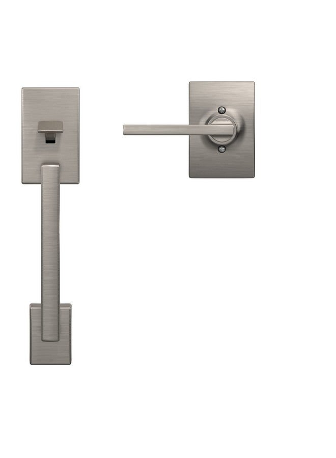 شليدح مقبض مدخل أمامي Schlage FE285 CEN 619 LAT CEN Century مع ذراع Latitude، مقبض نصف سفلي، نيكل ساتان - Image 3