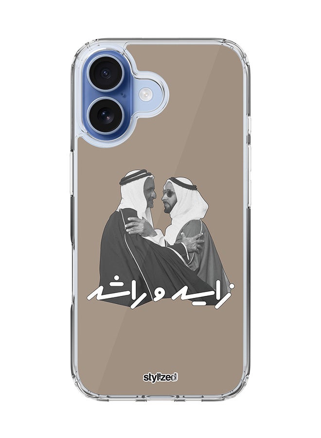 Stylizedd for iPhone 17 Case [Compatible with MagSafe] Slim Magnetic cover Clear Phone Case - Sheikh Zayed And Sheikh Rashid, Warm Grey - Image 1