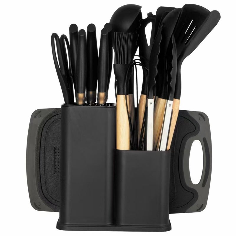19-Piece Silicone Kitchen Utensil Set - Heat-Resistant, Non-Stick, Soft Material