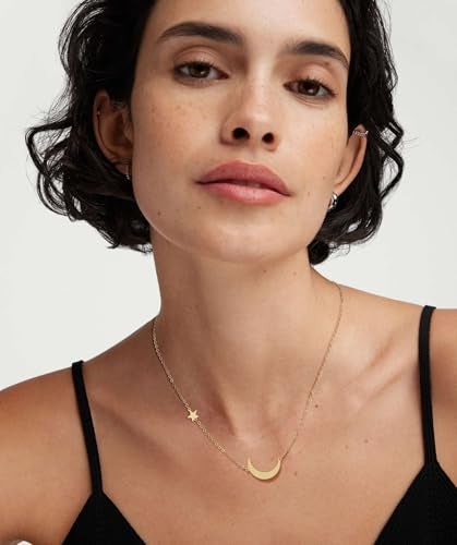 ASCOMY Dainty 14K Gold Plated Moon and Star Pendant Necklaces for Women Minimalist Cute Crescent Moon Necklaces with Star Tiny Charm Necklace for Everyday Jewelry Gifts - Image 5