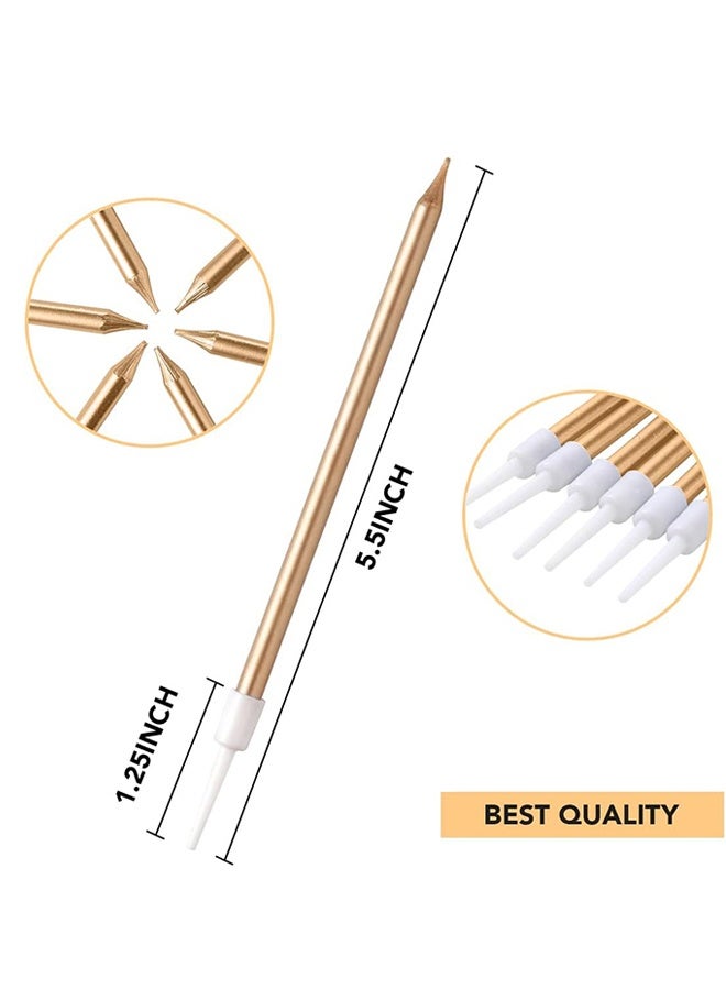 24-Count Birthday Candles - Long Thin Cake Candles Slow Burning Candles for Birthday, Wedding, Lucky Party Decoration (Gold)  - Image 5