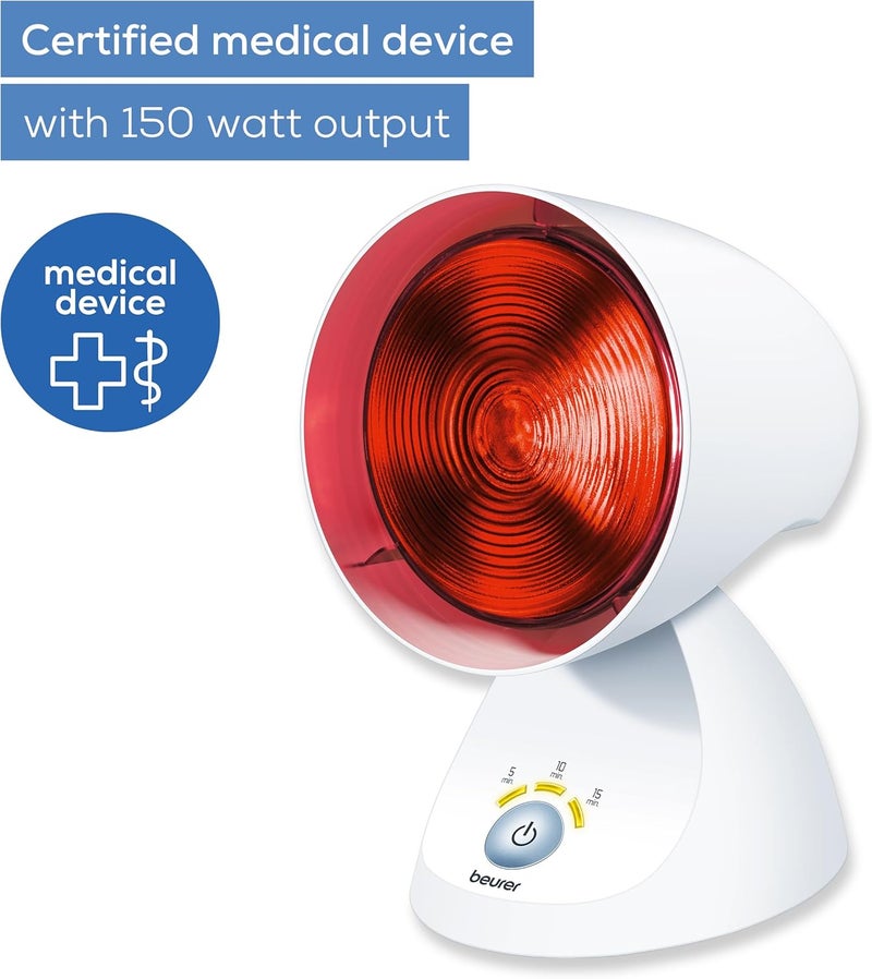 Beurer IL35 Infrared Heat Lamp Soothing Heat For Colds And Muscle Tension Infrared Therapy For Improved Blood Circulation With 3Level Treatment Timer 100 UV Blocker Medical Device - Image 3