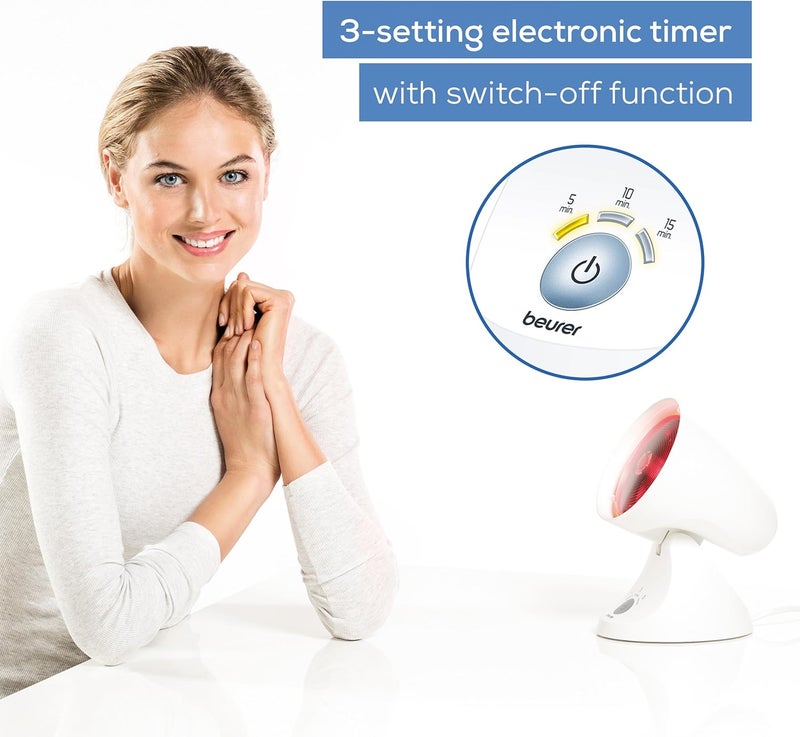 Beurer IL35 Infrared Heat Lamp Soothing Heat For Colds And Muscle Tension Infrared Therapy For Improved Blood Circulation With 3Level Treatment Timer 100 UV Blocker Medical Device - Image 4