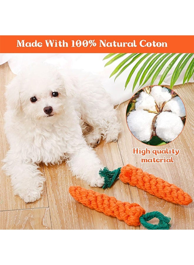 ألعاب مضغ للجراء، ألعاب مضغ للكلاب، ألعاب تفاعلية متينة غير قابلة للتدمير للكلاب، حبل من القطن الطبيعي 100% للكلاب الصغيرة والمتوسطة (3 قطع) - Image 2