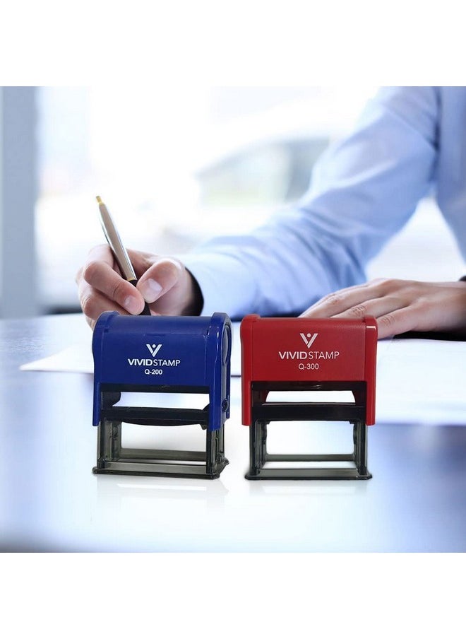 فيفيد ستامب طوابع مطاطية ذاتية الحبر للأعمال التجارية من Vivid Stamp مدفوعة ببطاقة ائتمان (حبر أزرق) - Q-300  - Image 4