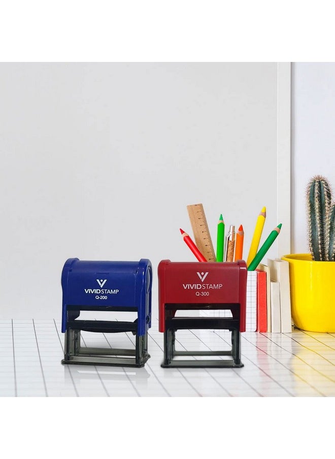 فيفيد ستامب طوابع مطاطية ذاتية الحبر للأعمال التجارية من Vivid Stamp مدفوعة ببطاقة ائتمان (حبر أزرق) - Q-300  - Image 3