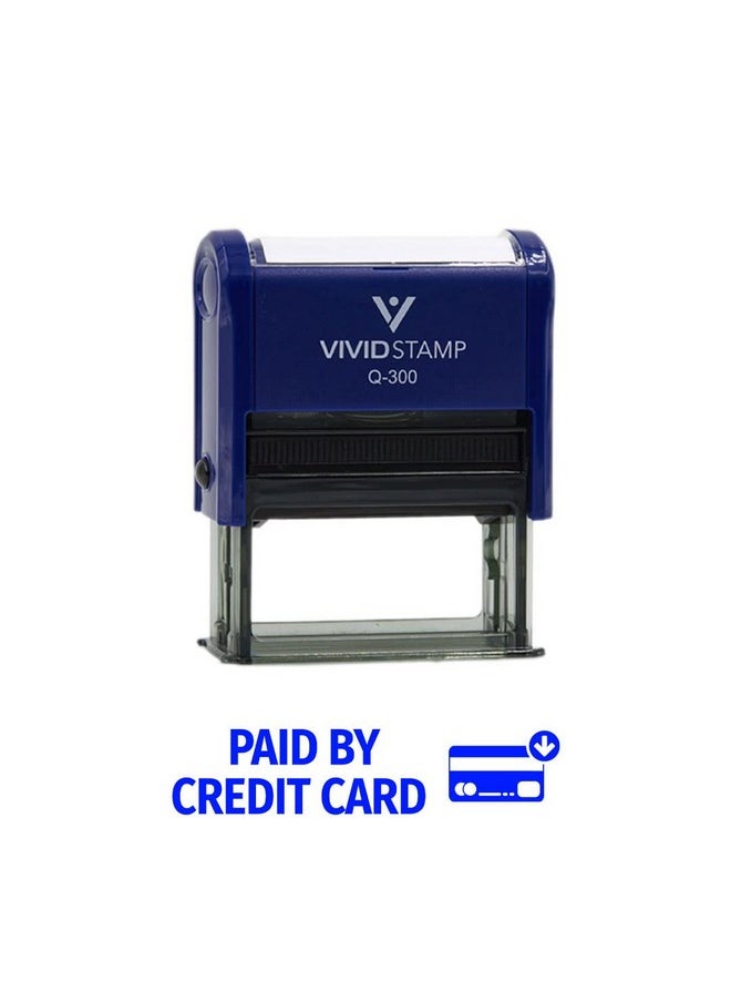 فيفيد ستامب طوابع مطاطية ذاتية الحبر للأعمال التجارية من Vivid Stamp مدفوعة ببطاقة ائتمان (حبر أزرق) - Q-300  - Image 1