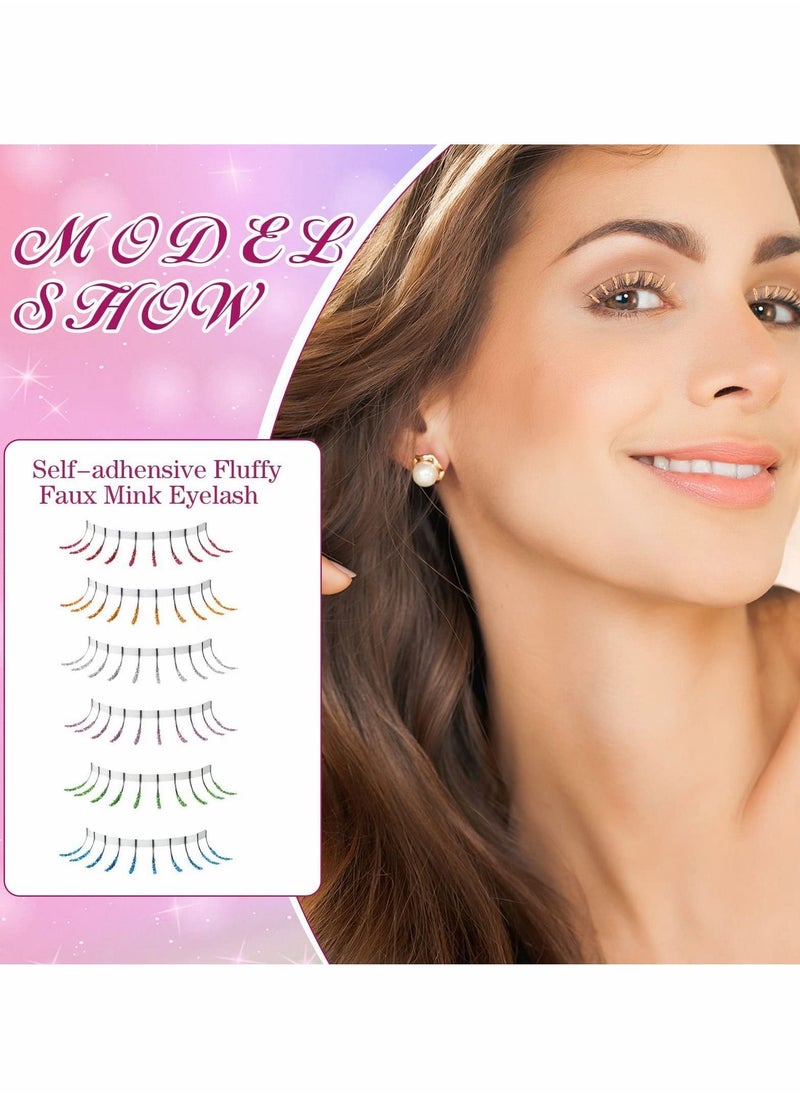 Y&D - Colored Glitter Lashes, C Curl Lash Extensions, 12mm Individual Eyelash Extension Volume - Image 1