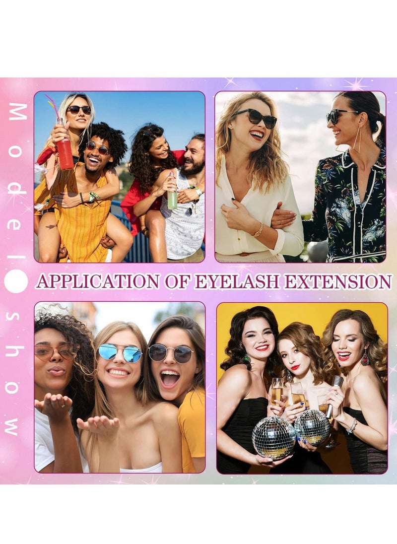 Y&D - Colored Glitter Lashes, C Curl Lash Extensions, 12mm Individual Eyelash Extension Volume - Image 1