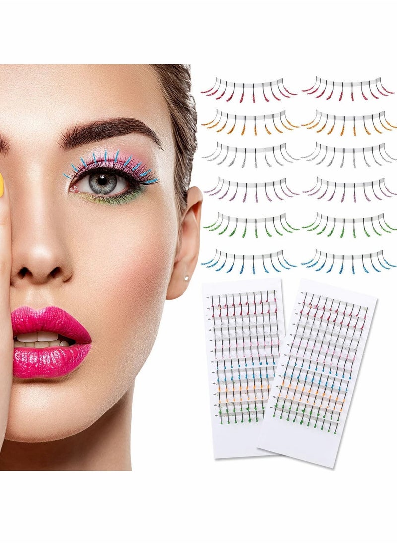 Y&D - Colored Glitter Lashes, C Curl Lash Extensions, 12mm Individual Eyelash Extension Volume - Image 1
