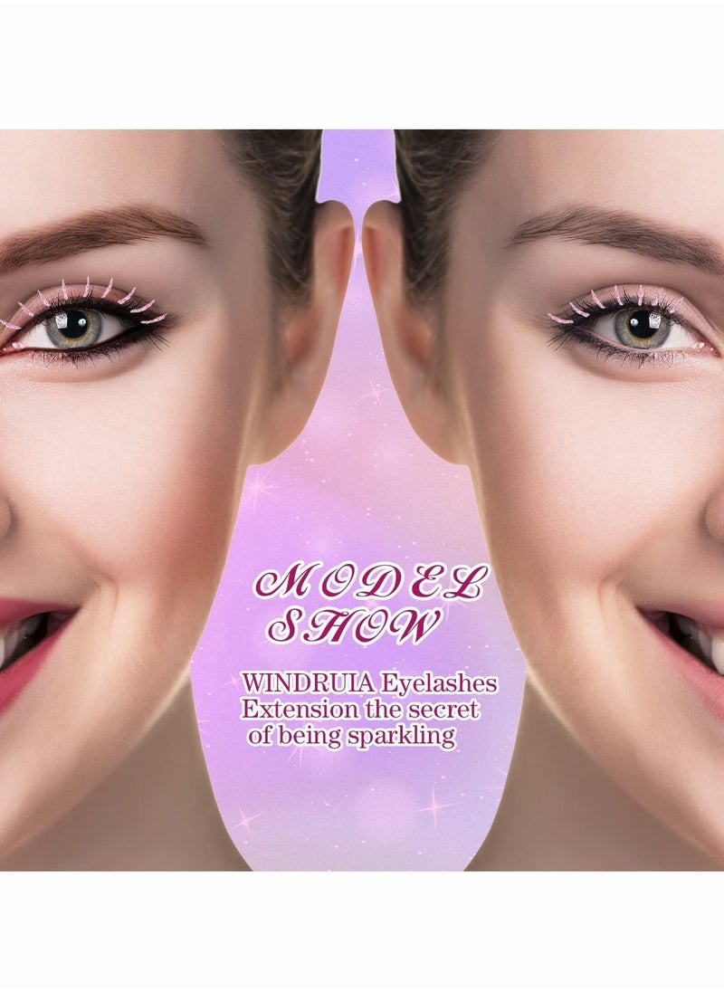 Y&D - Colored Glitter Lashes, C Curl Lash Extensions, 12mm Individual Eyelash Extension Volume - Image 1