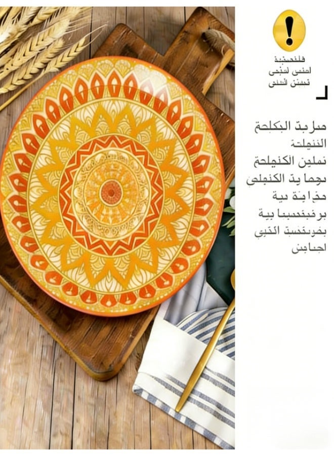 أطباق سيراميك أنيقة 8 بوصات طبق دائري عميق فخم عصري بالرسم اليدوي تحت الطلاء بأسلوب بوهمي مناسب للمطاعم والخبز - Image 2