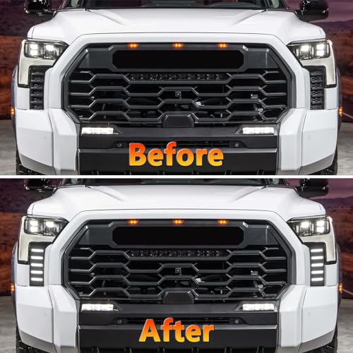 TBHOO LED Daytime Running Lights For 2022 2023 2024 Tundra Fog Lights Toyota tundra CrewMax SR SR5 Limited DRL fog lights Assemblies Replacement black lens (DRL2) - Image 2