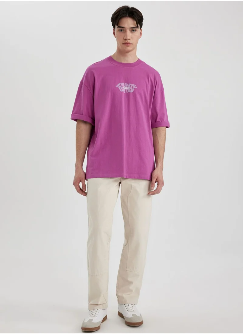 DeFacto Loose Fit Crew Neck Printed T-Shirt