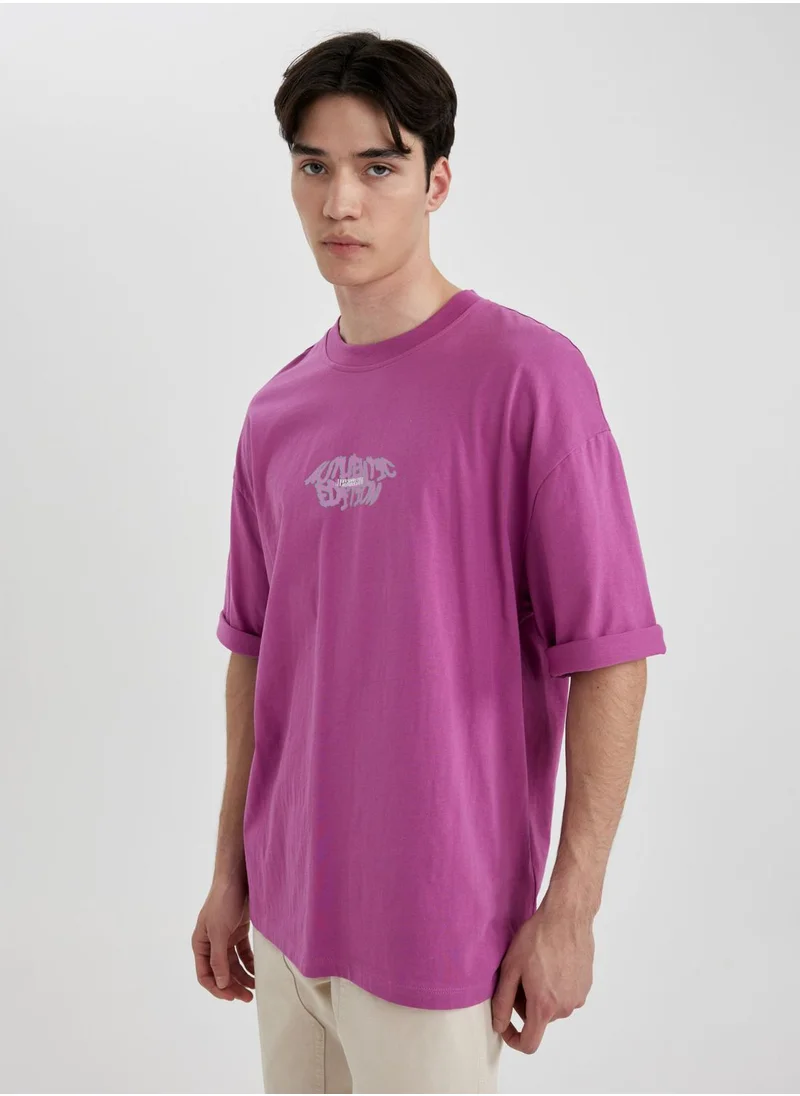 DeFacto Loose Fit Crew Neck Printed T-Shirt