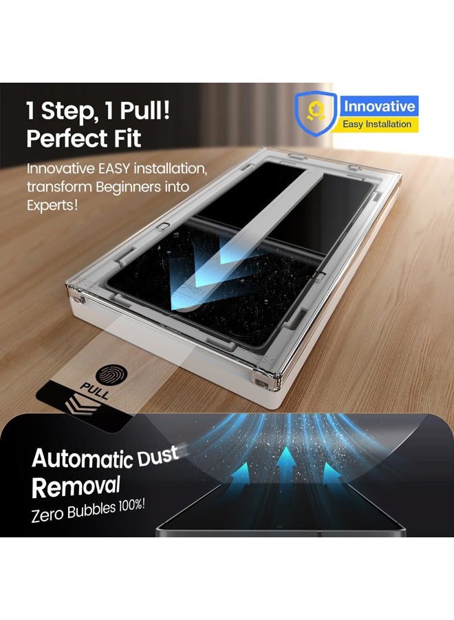 Mohave 4 Pack Privacy Screen Protector for SAMSUNG Galaxy S25 Ultra 6.9" with 2 Pack Camera Lens Protector [Auto Alignment/Dust Removal] Anti Spy Tempered Glass [Military Grade Shatterproof] 100% - Image 2