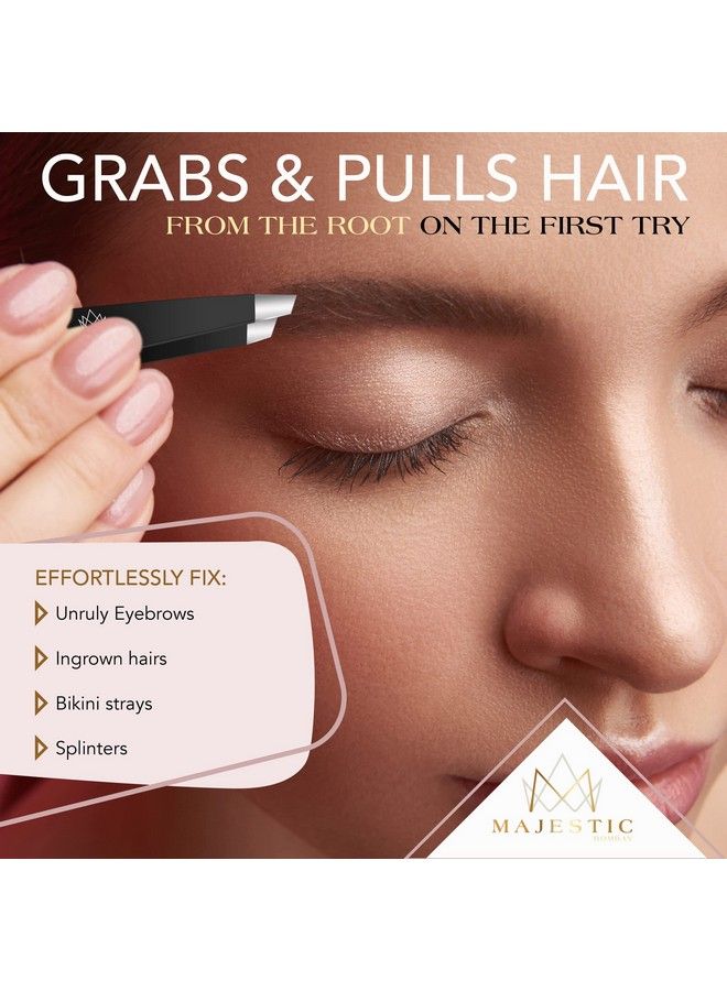 Majestic Bombay Slant Tweezers For Women And Men Splinter Ticks Facial Eyebrows And Ingrown Hair Removalsharp Needle Nose Surgical Tweezers Precision Best Tweezers For Chin Hair And Plucking - Image 5