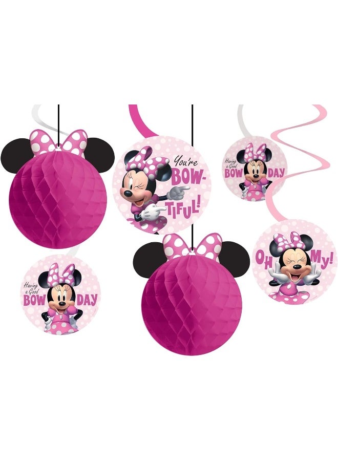 Amscan Minnie Mouse Forever Honeycomb Swirl Decorations 12pcs 