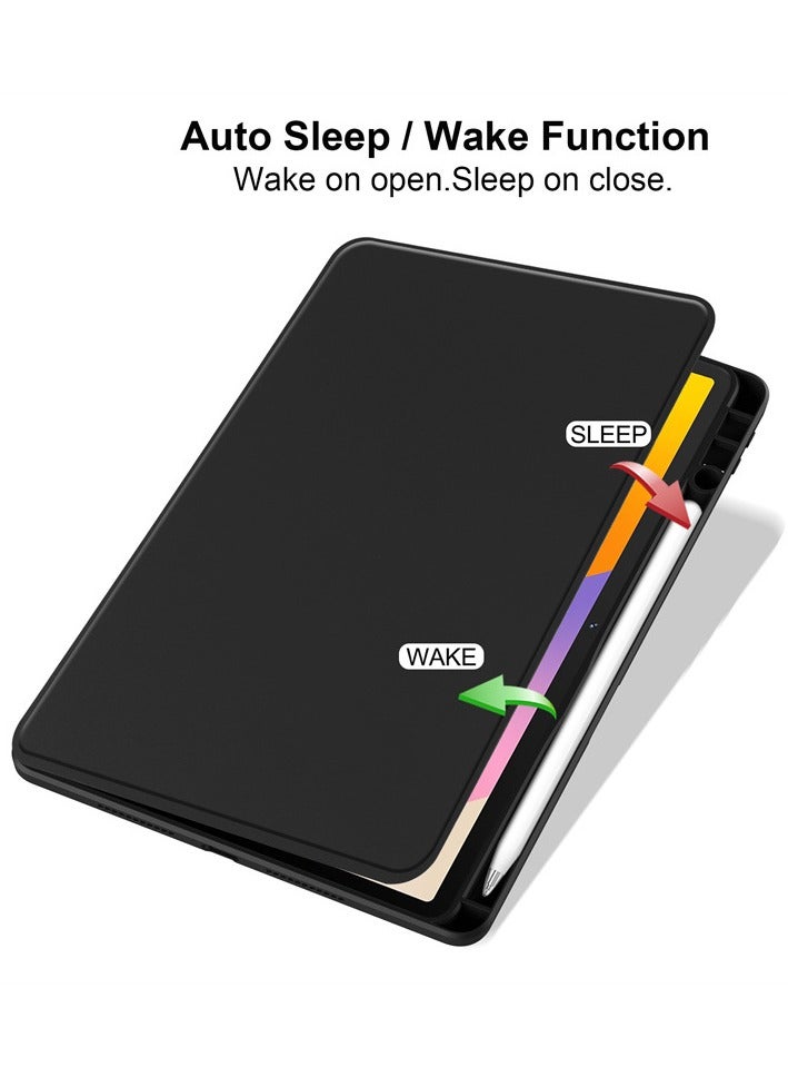 For Huawei Matepad SE 11-Inch 2024 PU Leather Soft Back Stand Smart Tablet Cover Case with Pencil Holder Black - Image 2