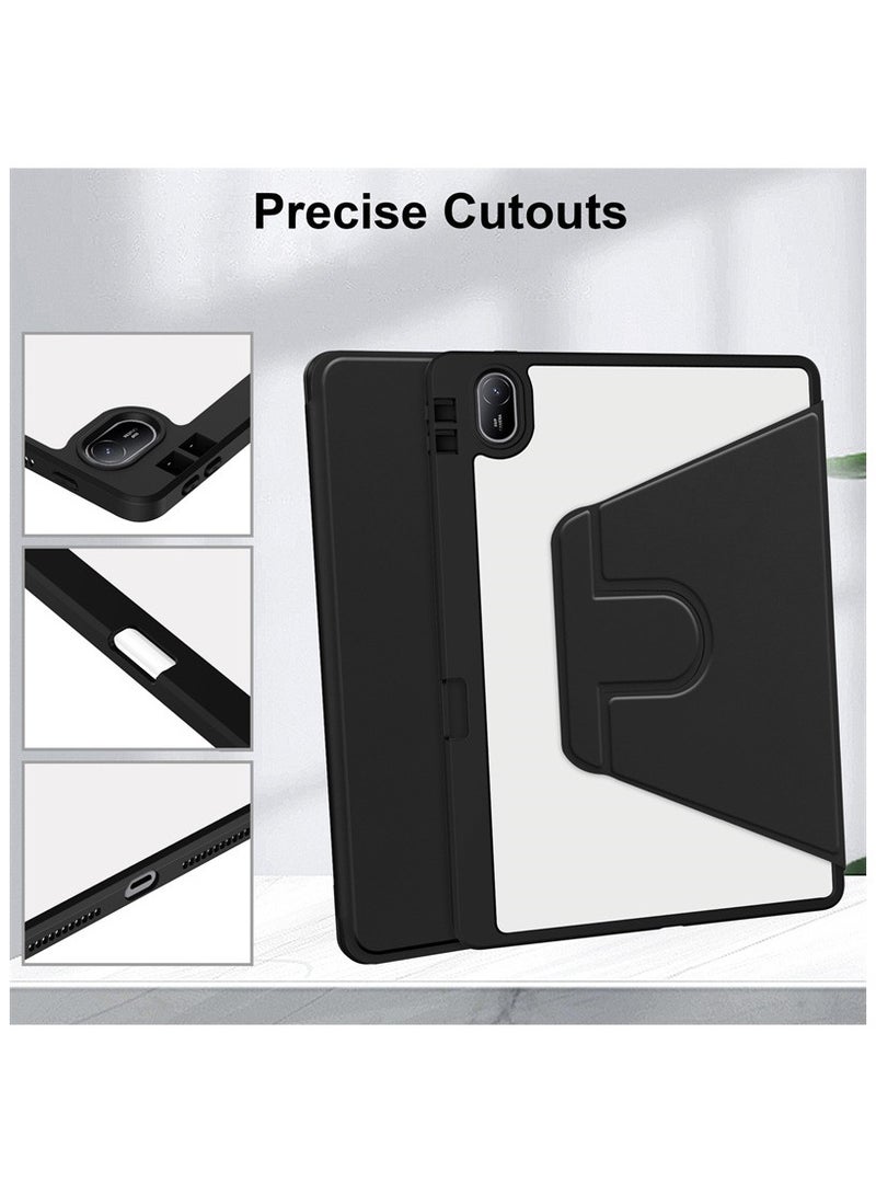 For Huawei Matepad SE 11-Inch 2024 PU Leather Soft Back Stand Smart Tablet Cover Case with Pencil Holder Black - Image 4